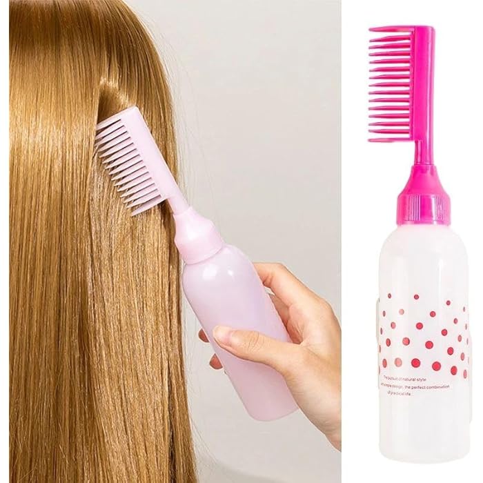 Hair Dye Oil Bottle Hair Dye Bottle Root Comb Applicator Bottle for Home Salon (1) - Image 2
